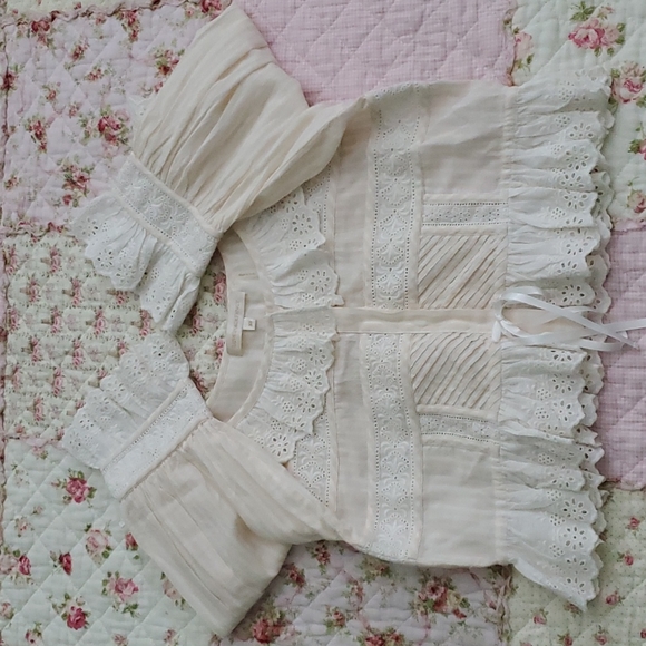 Loveshackfancy Tiana ruffle angel top blouse XS - Picture 10 of 16